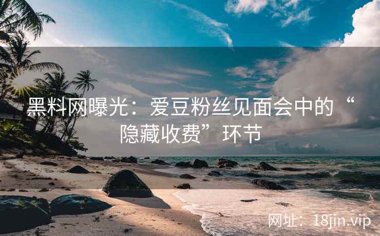 黑料网曝光：爱豆粉丝见面会中的“隐藏收费”环节