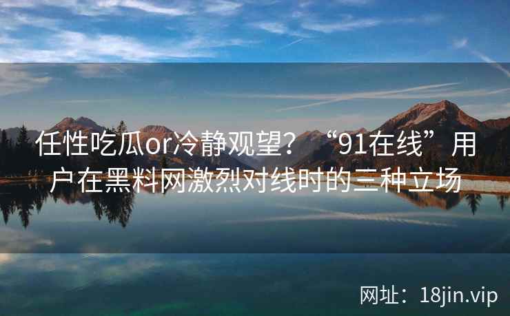 任性吃瓜or冷静观望？“91在线”用户在黑料网激烈对线时的三种立场